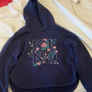 Joe Fresh Navy Hoodie with Floral Embroidery